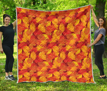 Elm Leave Autum Print Pattern Premium Quilt-JTAMIGO.COM