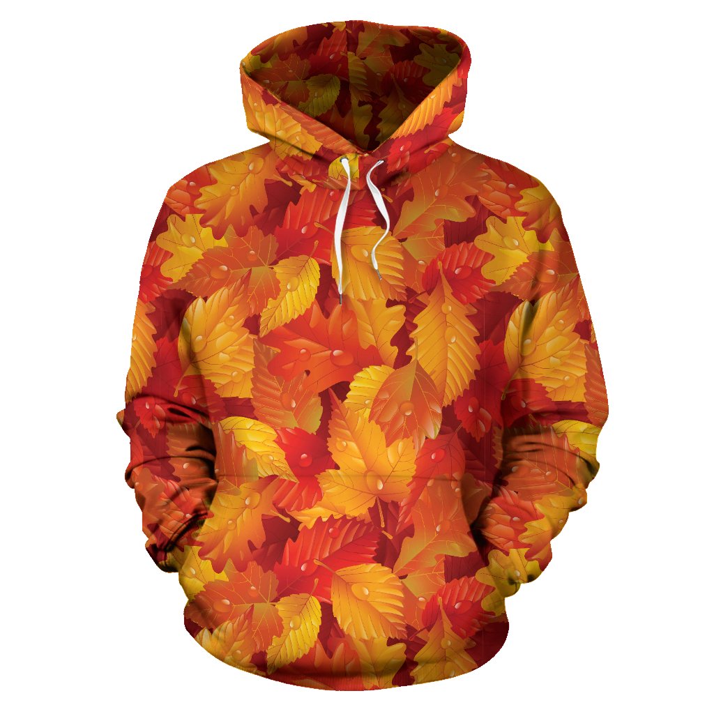 Elm Leave Autum Print Pattern Pullover Hoodie