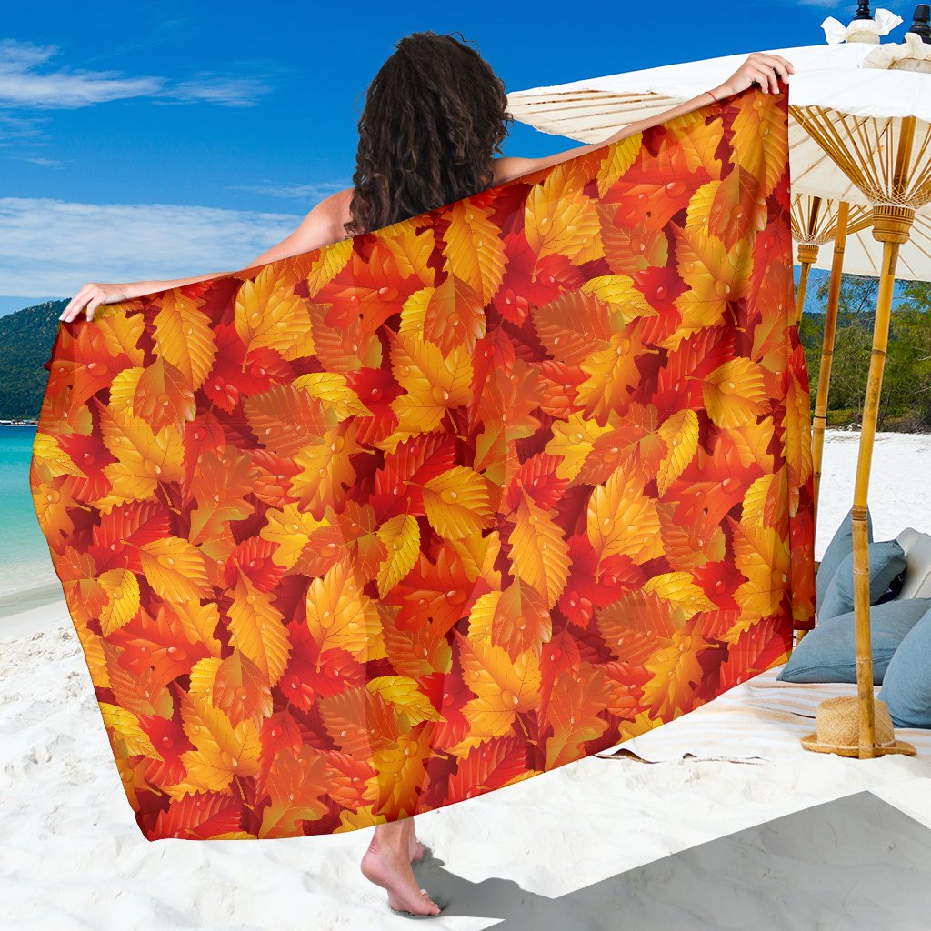 Elm Leave Autum Print Pattern Sarong Pareo Wrap