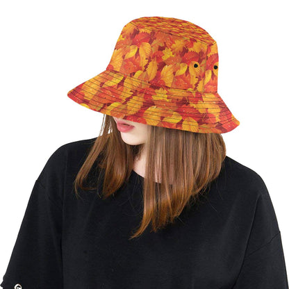 Elm Leave Autum Print Pattern Unisex Bucket Hat