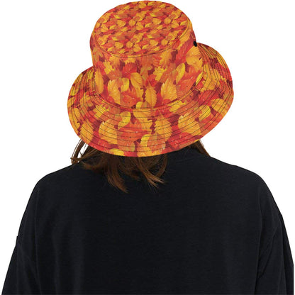 Elm Leave Autum Print Pattern Unisex Bucket Hat