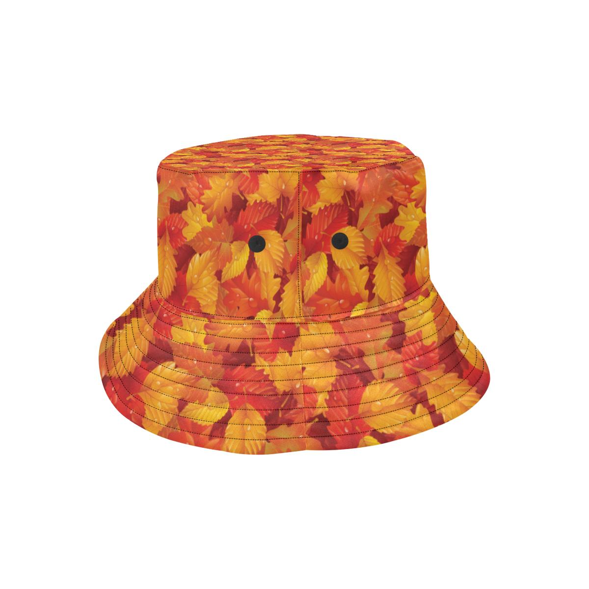 Elm Leave Autum Print Pattern Unisex Bucket Hat