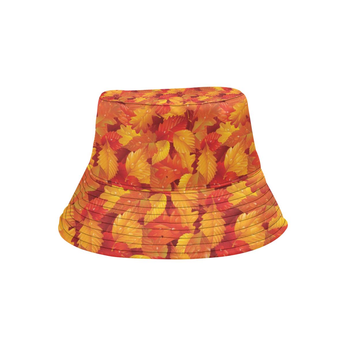 Elm Leave Autum Print Pattern Unisex Bucket Hat