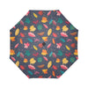 Elm Leave Colorful Print Pattern Automatic Foldable Umbrella