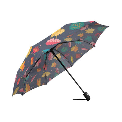 Elm Leave Colorful Print Pattern Automatic Foldable Umbrella
