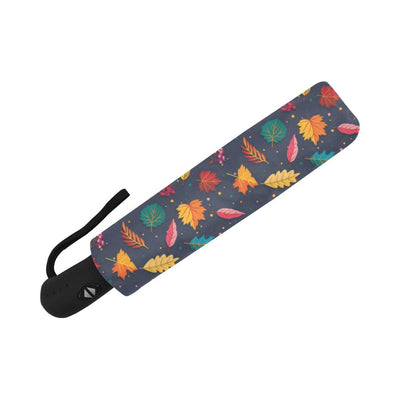 Elm Leave Colorful Print Pattern Automatic Foldable Umbrella