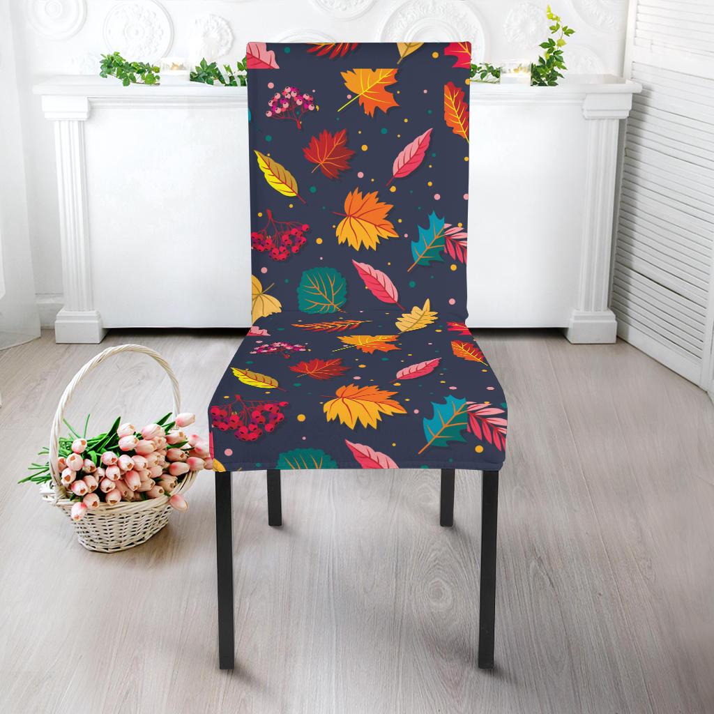 Elm Leave Colorful Print Pattern Dinning Chair Slipper-JTAMIGO.COM