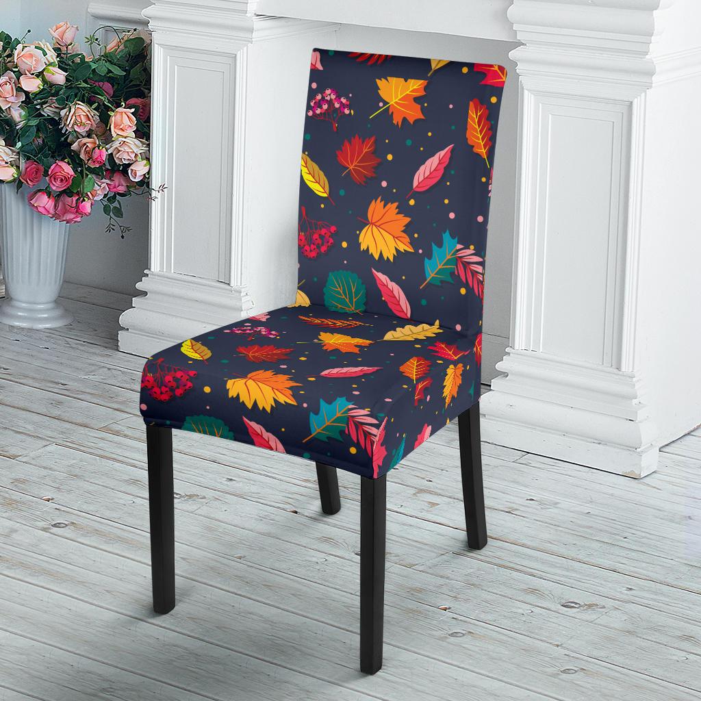 Elm Leave Colorful Print Pattern Dinning Chair Slipper-JTAMIGO.COM