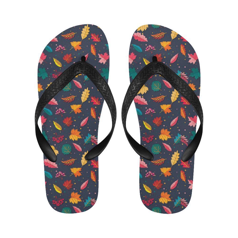 Elm Leave Colorful Print Pattern Flip Flops-JTAMIGO.COM