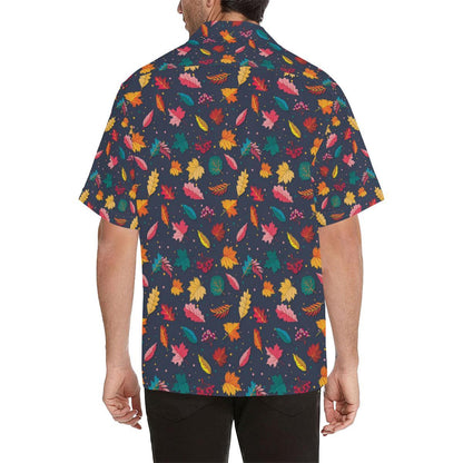 Elm Leave Colorful Print Pattern Men Aloha Hawaiian Shirt
