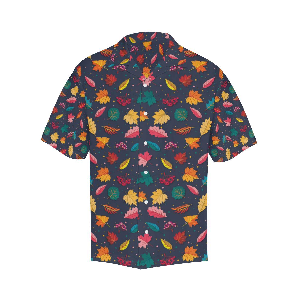 Elm Leave Colorful Print Pattern Men Aloha Hawaiian Shirt