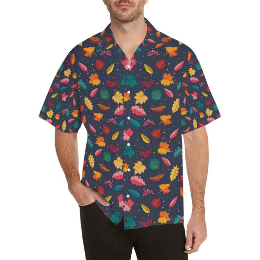 Elm Leave Colorful Print Pattern Men Aloha Hawaiian Shirt