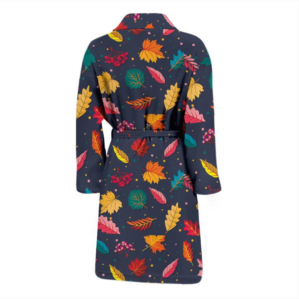 Elm Leave Colorful Print Pattern Men Bath Robe-JTAMIGO.COM