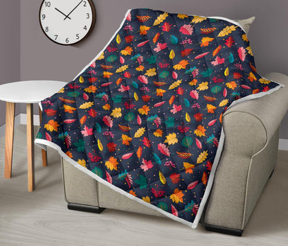 Elm Leave Colorful Print Pattern Premium Quilt-JTAMIGO.COM