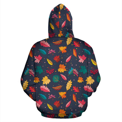 Elm Leave Colorful Print Pattern Pullover Hoodie