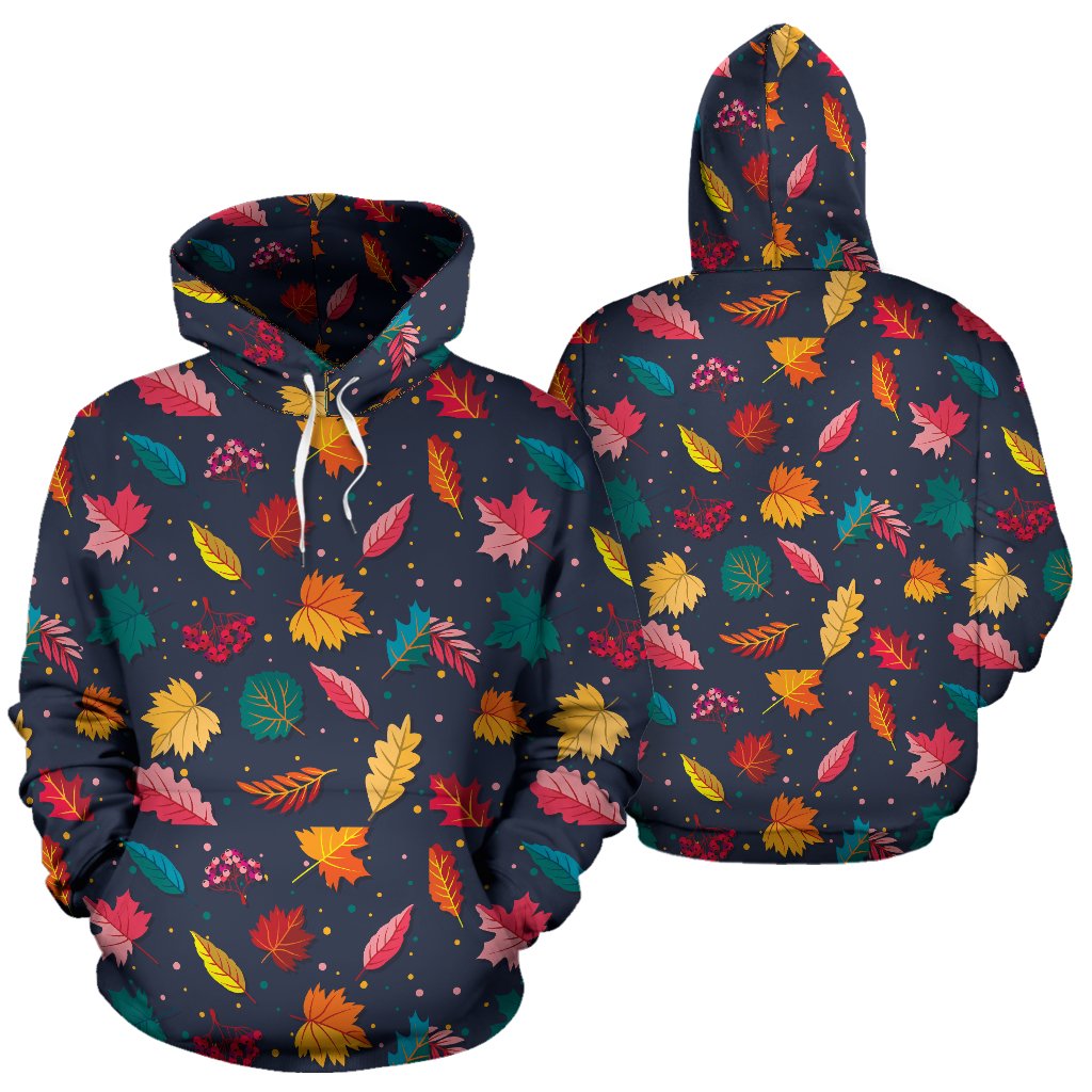 Elm Leave Colorful Print Pattern Pullover Hoodie