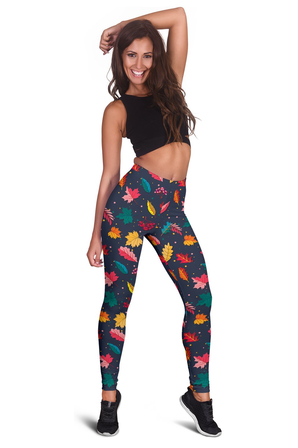 Elm Leave Colorful Print Pattern Women Leggings