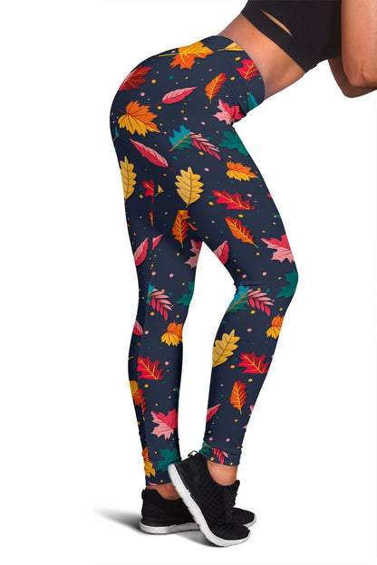 Elm Leave Colorful Print Pattern Women Leggings