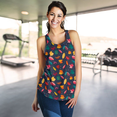 Elm Leave Colorful Print Pattern Women Racerback Tank Top