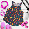 Elm Leave Colorful Print Pattern Women Racerback Tank Top
