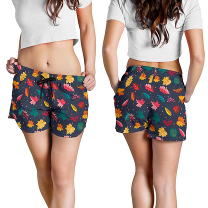 Elm Leave Colorful Print Pattern Women Shorts-JTAMIGO.COM