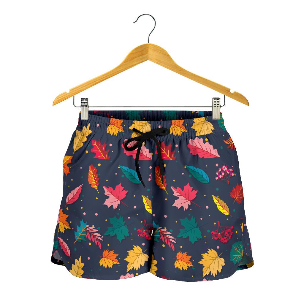 Elm Leave Colorful Print Pattern Women Shorts-JTAMIGO.COM