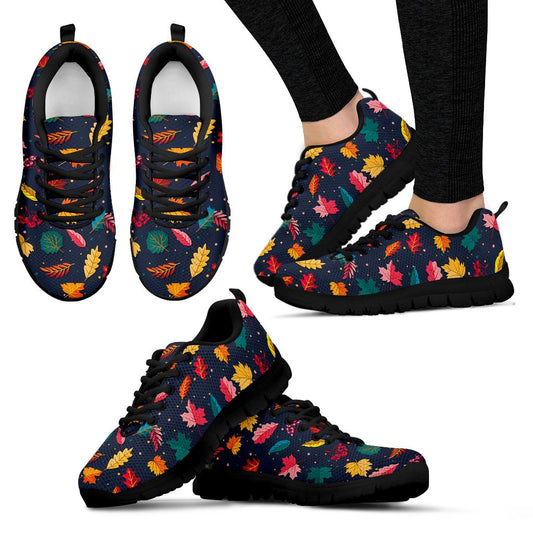 Elm Leave Colorful Print Pattern Women Sneakers Shoes