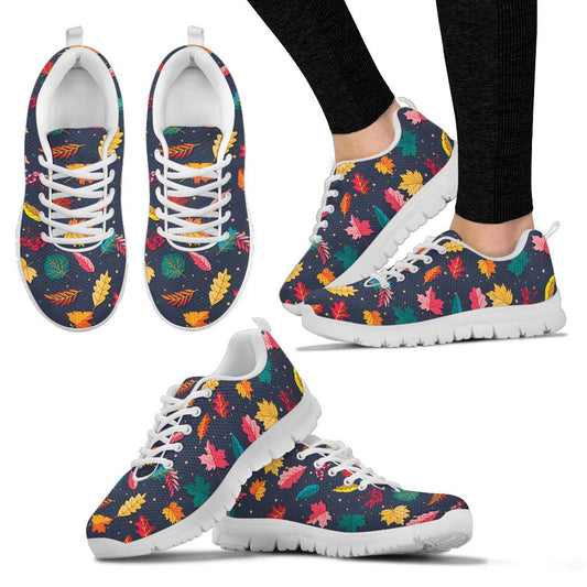 Elm Leave Colorful Print Pattern Women Sneakers Shoes
