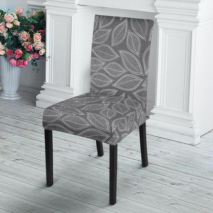 Elm Leave Grey Print Pattern Dinning Chair Slipper-JTAMIGO.COM