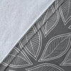 Elm Leave Grey Print Pattern Fleece Blanket