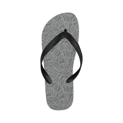 Elm Leave Grey Print Pattern Flip Flops-JTAMIGO.COM