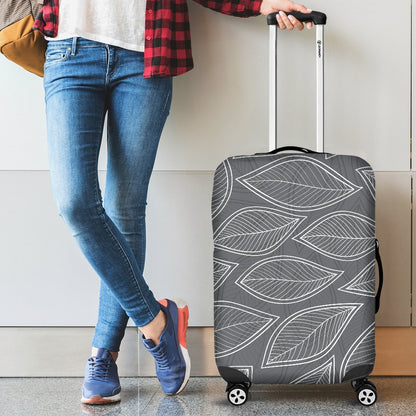 Elm Leave Grey Print Pattern Luggage Cover Protector