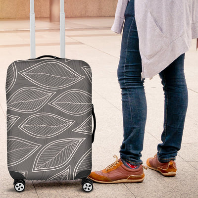 Elm Leave Grey Print Pattern Luggage Cover Protector