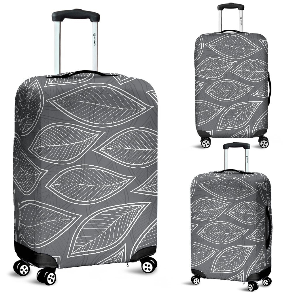 Elm Leave Grey Print Pattern Luggage Cover Protector