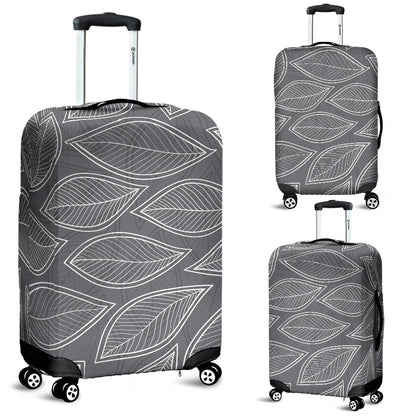 Elm Leave Grey Print Pattern Luggage Cover Protector