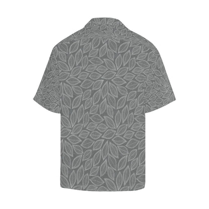 Elm Leave Grey Print Pattern Men Aloha Hawaiian Shirt