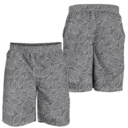 Elm Leave Grey Print Pattern Mens Shorts-JTAMIGO.COM