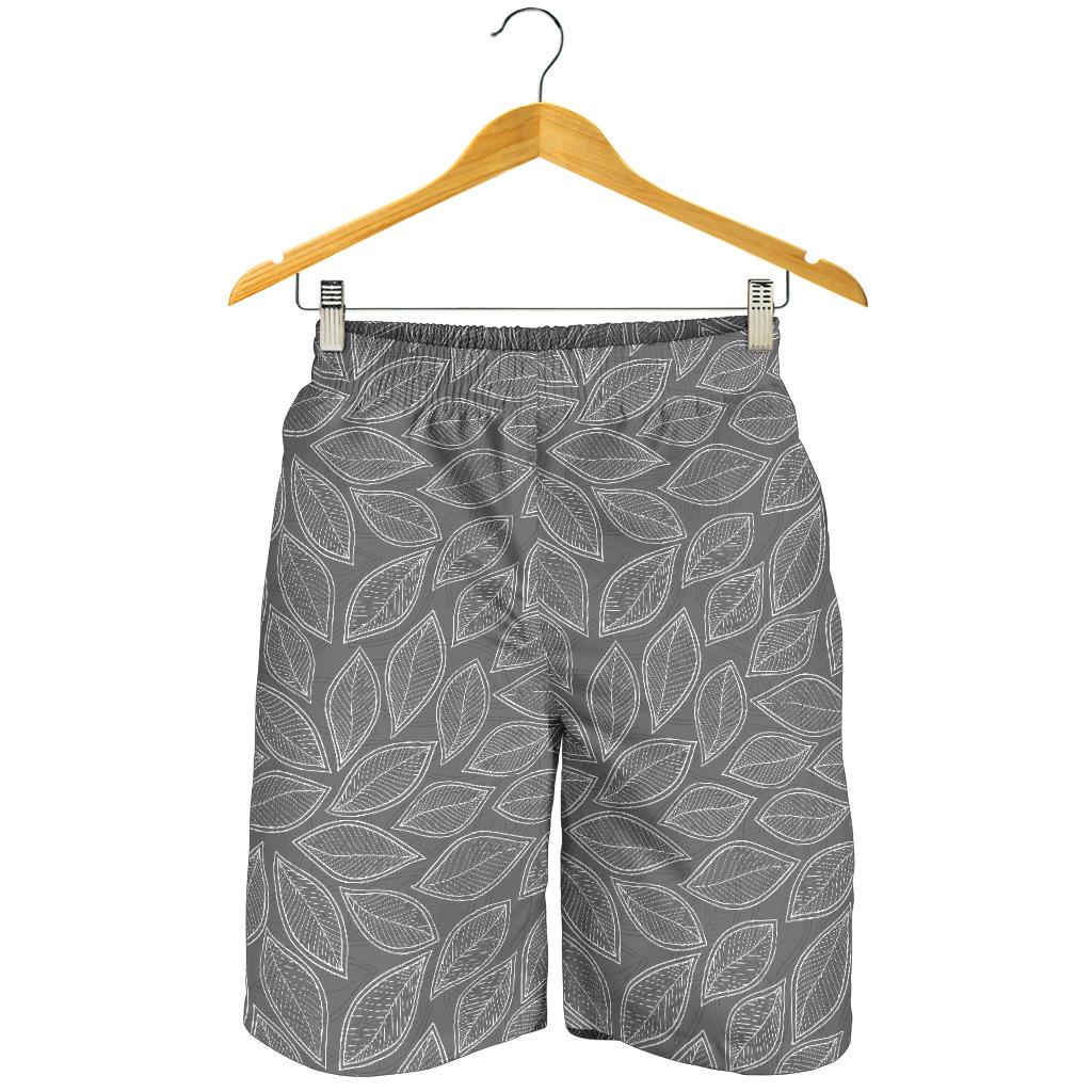 Elm Leave Grey Print Pattern Mens Shorts-JTAMIGO.COM