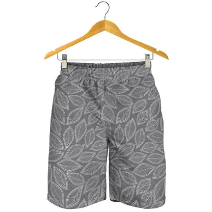 Elm Leave Grey Print Pattern Mens Shorts-JTAMIGO.COM