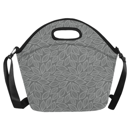 Elm Leave Grey Print Pattern Neoprene Lunch Bag (Model 1669)(Large)-JTAMIGO.COM