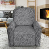 Elm Leave Grey Print Pattern Recliner Slipcover-JTAMIGO.COM