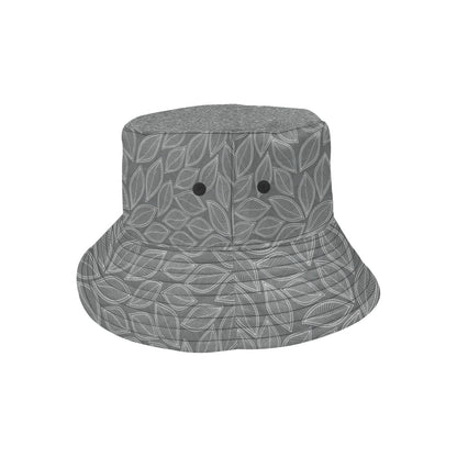 Elm Leave Grey Print Pattern Unisex Bucket Hat