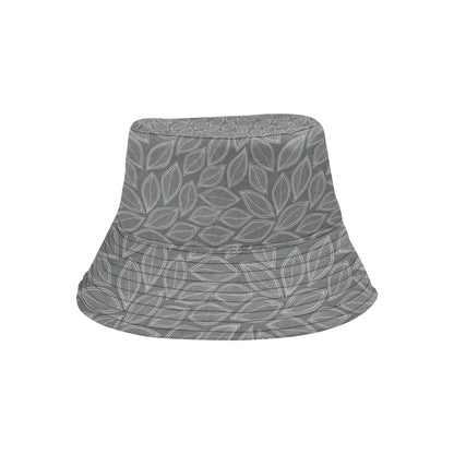 Elm Leave Grey Print Pattern Unisex Bucket Hat