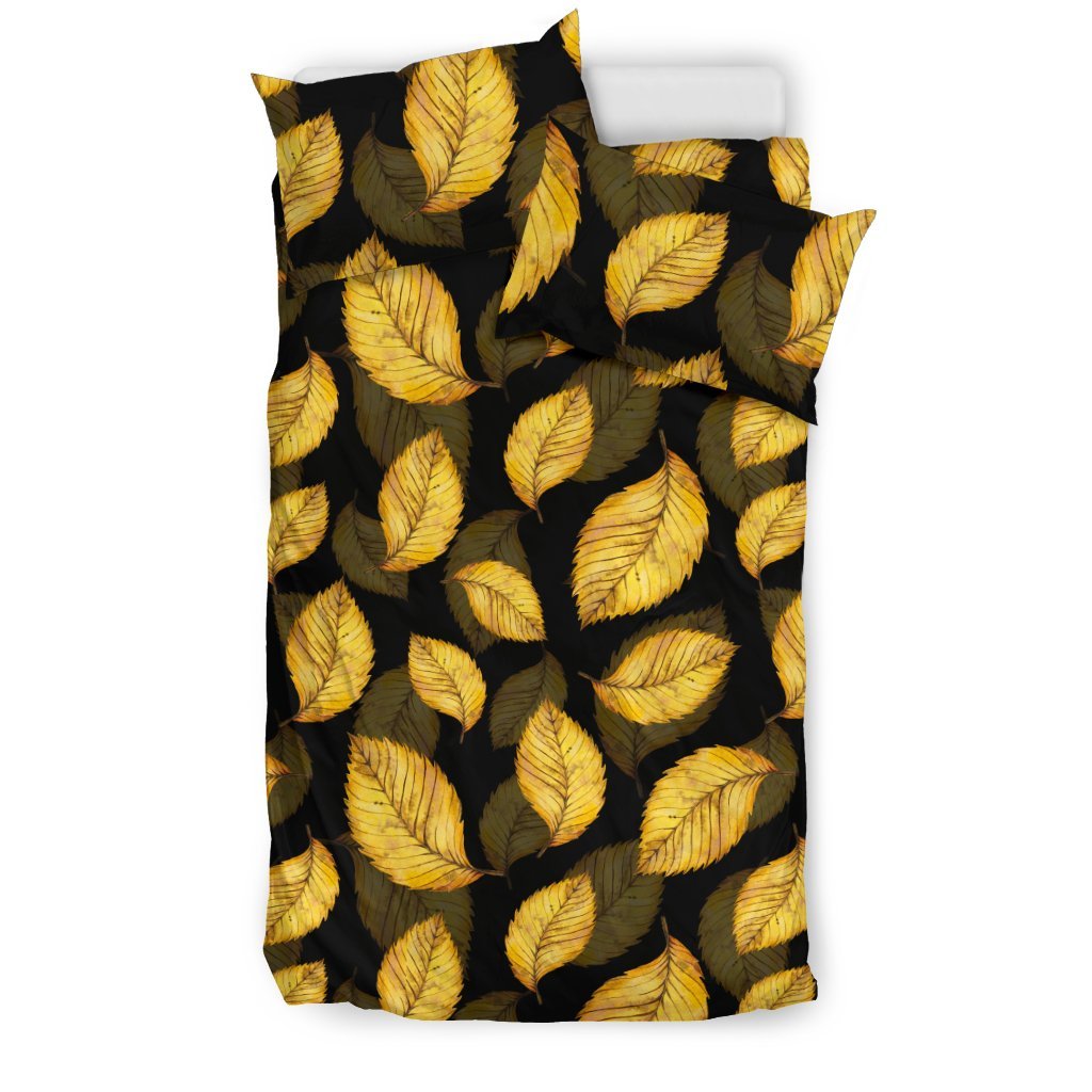 Elm Leave Summer Print Pattern Duvet Cover Bedding Set