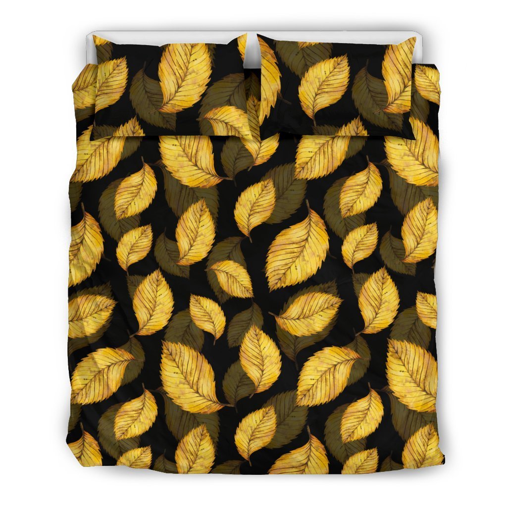 Elm Leave Summer Print Pattern Duvet Cover Bedding Set