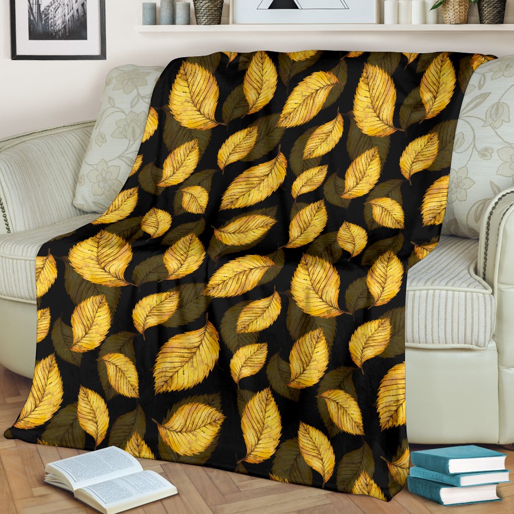 Elm Leave Summer Print Pattern Fleece Blanket