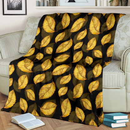 Elm Leave Summer Print Pattern Fleece Blanket