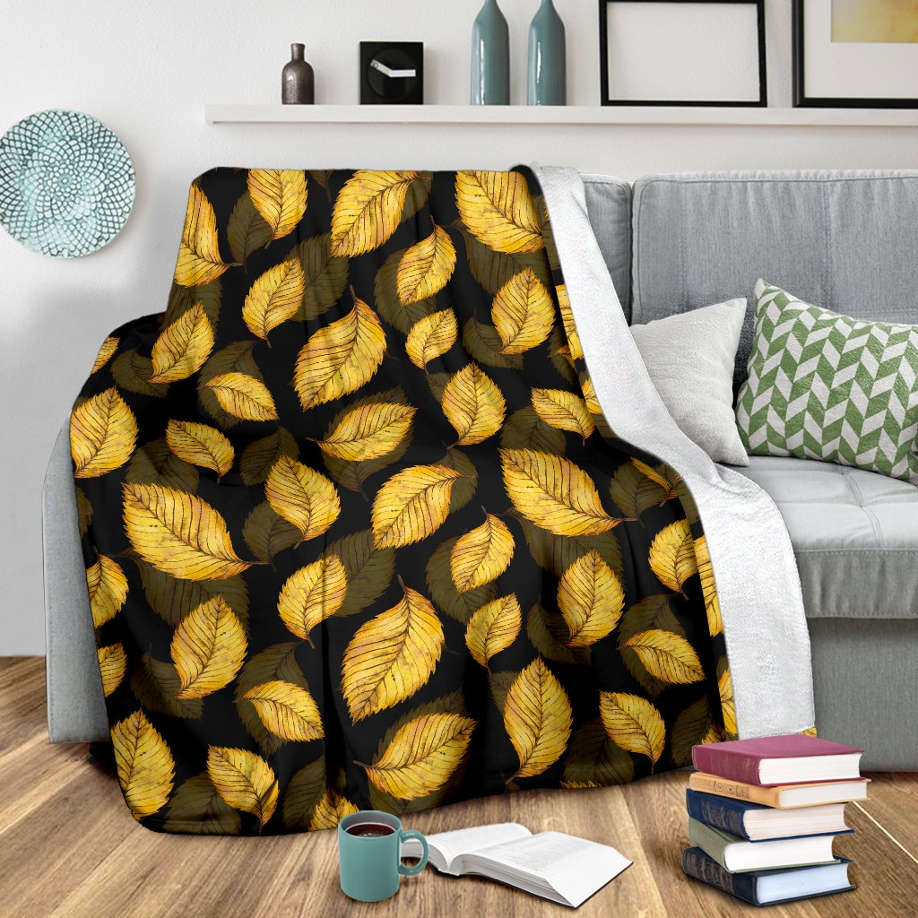 Elm Leave Summer Print Pattern Fleece Blanket