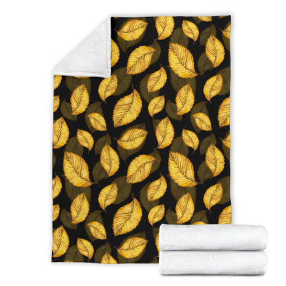 Elm Leave Summer Print Pattern Fleece Blanket