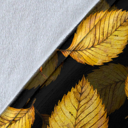 Elm Leave Summer Print Pattern Fleece Blanket